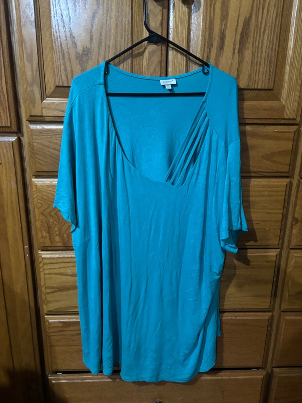 Avenue Teal Scoop Neck Top